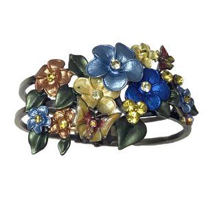 Vintage Metal w/Crystals Butterfly Bracelet NWOT